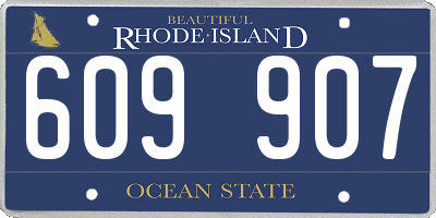 RI license plate 609907