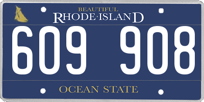 RI license plate 609908