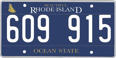 RI license plate 609915