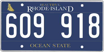 RI license plate 609918