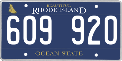 RI license plate 609920