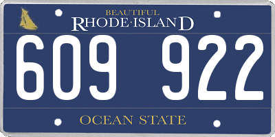 RI license plate 609922