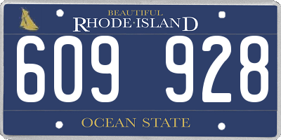 RI license plate 609928