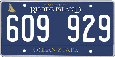 RI license plate 609929