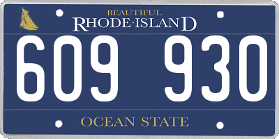 RI license plate 609930
