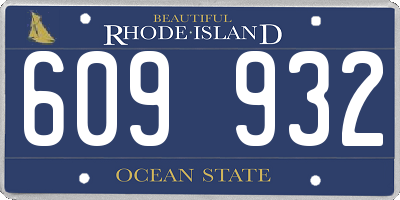 RI license plate 609932
