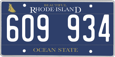 RI license plate 609934