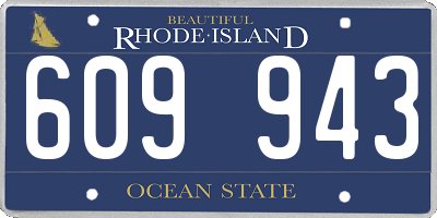 RI license plate 609943