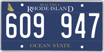 RI license plate 609947