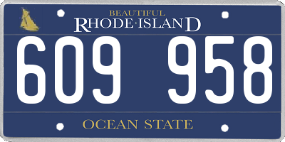 RI license plate 609958