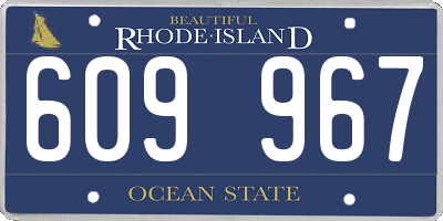 RI license plate 609967