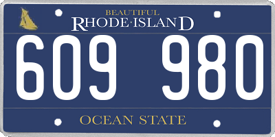 RI license plate 609980