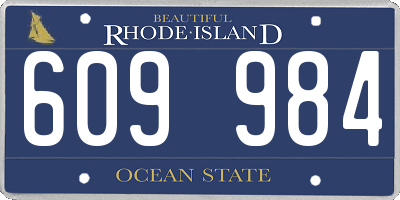 RI license plate 609984