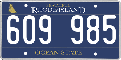 RI license plate 609985