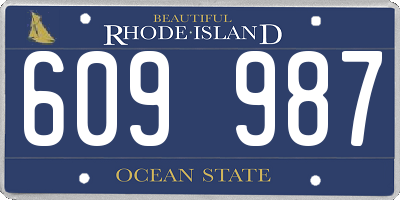 RI license plate 609987