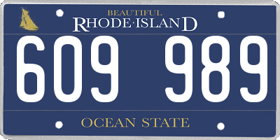 RI license plate 609989