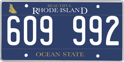 RI license plate 609992