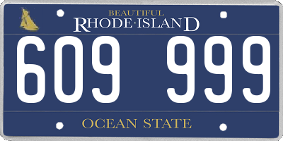 RI license plate 609999