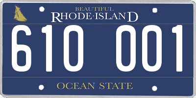 RI license plate 610001