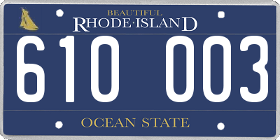 RI license plate 610003