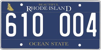 RI license plate 610004