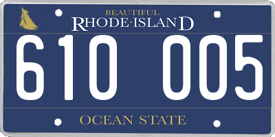 RI license plate 610005