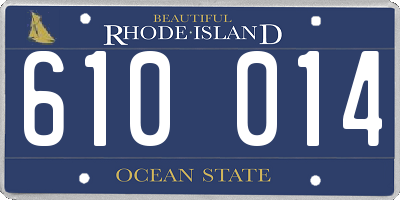 RI license plate 610014