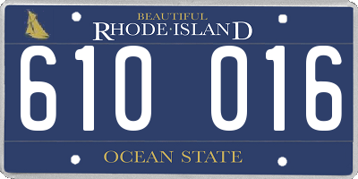 RI license plate 610016