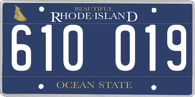 RI license plate 610019