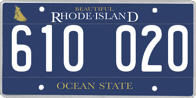 RI license plate 610020