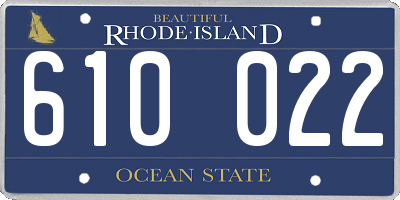 RI license plate 610022