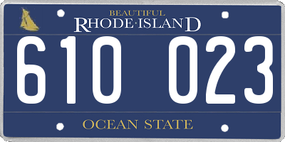 RI license plate 610023