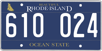 RI license plate 610024