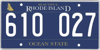 RI license plate 610027