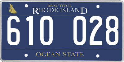 RI license plate 610028