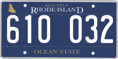 RI license plate 610032
