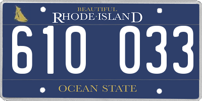 RI license plate 610033