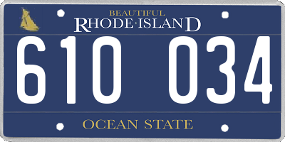 RI license plate 610034