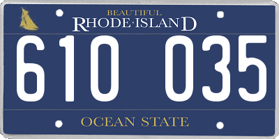 RI license plate 610035