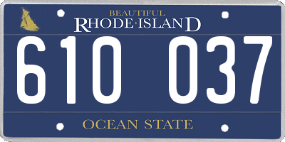 RI license plate 610037