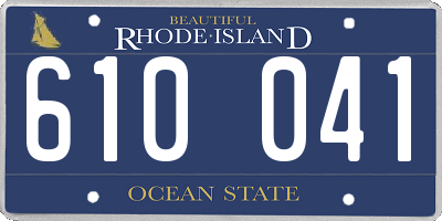 RI license plate 610041