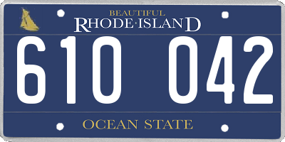 RI license plate 610042