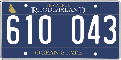 RI license plate 610043