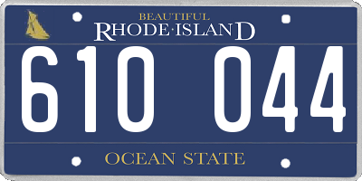 RI license plate 610044