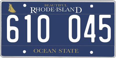 RI license plate 610045