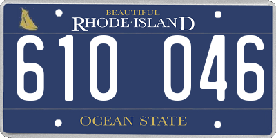 RI license plate 610046