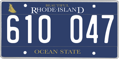 RI license plate 610047