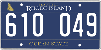 RI license plate 610049