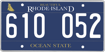RI license plate 610052