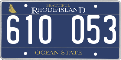 RI license plate 610053
